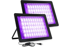 BAIFULAI 2 Stück LED Schwarzlicht Strahler 50W, IP66 Wasserdicht Schwarzlichtlampe, 50 Lampenperlen Schwarzlicht UV mit Stecker für Disco, Glow Party, Halloween Deko, Bühnenbeleuchtung, Party Zubehör