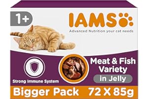 IAMS Adult Wet Cat Food Land & Sea in Jelly 72 x 85g