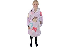 Character World Hugzee Übergroßes tragbares Kapuzenfleece | Super warmes und gemütliches Sherpa-Futter, Squishmallows-Design