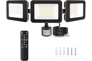 MEIHUA Projecteur Led Extérieur avec Détecteur 100W, 1000-9600LM Spot Led Exterieur Detecteur de Mouvement Blanc Froid 6500K Eclairage Exterieur avec Detecteur Télécommande Étanche IP66 pour Garage
