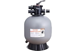 VEVOR Filtre à sable 558,8 mm système de filtre à sable pour piscine hors sol avec valve multi-ports 7 voies débit 55 GPM fonction filtre, lavage contre-courant, rinçage, recirculation, déchets, hiver