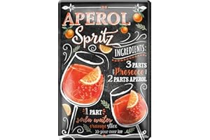 ‎SCHILDERKREIS24 schilderkreis24 - Blechschilder Cocktail Rezept Deko Metallschild Schild für alle Bar Theke oder Pub Besitzer Geschenk zum Geburtstag oder Weihnachten 20x30 cm (Aperol)