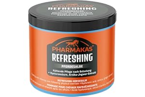 PFIFF Pharmakas Refreshing Pferdesalbe | 500 ml | mit Hyaluronsäure, Arnika- und Ingwer-Extrakt | Kann kühlend wirken und entspannend nach Belastung sein