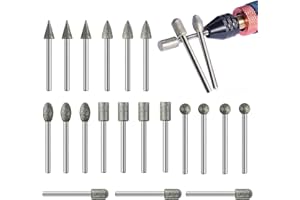 KICDER 20Pcs 120-Grit diamond bit, tool accessories for dremel - 1/8" Shank for Dremel Rotary Tools - Versatile Grinding, Carving, Engraving & Polishing Accessories for Stone, Glass, Ceramic, Steel