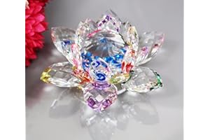 Value for Money Products Crystal Lotus Flower Bouquet Large Size Craft Home Decoration Birthday Wedding Gift Crystal Glass Multicolor