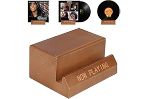 Supaway Wooden Record Holder Vinyl Record Shelf Vintage Record Stand Album Display Stand CD Holder for 1.5 cm Thick Record Holder Present Your Now Playing Album Cover