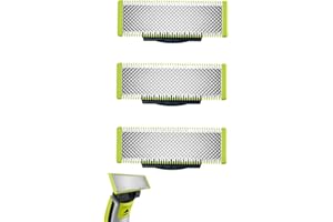 GTFLEX Lot de 3 lames de rechange en acier inoxydable compatibles avec tous les modèles OneBlade - Coupe, profilage et rasage avec précision