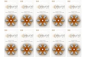 Energizer Sound Energy, 312 Hearing Aid Battery, 60 Count Exclusivité Amazon