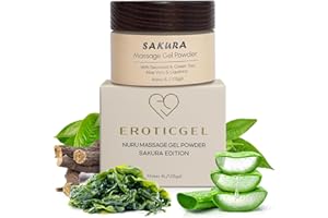 ‎EROTICGEL Sakura Edition żel do masażu w proszku 40 g, aloes, algi, lukrecja i zielona herbata, wyprodukowano w Japonii, nie zawiera parabenów i gliceryny, pojemność 4 l.