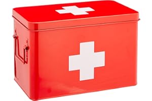 Zeller Apteczka pierwszej pomocy, metalowa, czerwona, 32 x 19,5 x 20 cm