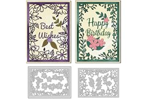 DELORIGIN Cutting Dies with Flowers and Leaf Frame Card Making Cutting Edges Stencil Metal Cutting Dies Scrapbooking Cutting Dies 2025 for Cards Craft Albums Invitations
