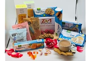 ZAMFOODS Luxury Diabetic Food Hamper, Perfect for Gifting on Christmas, Big Brands Mixed Sugar free Variety of Biscuits, Cookies, Sweets, Wafers, British Gifts for Women & Men, Christmas Hamper