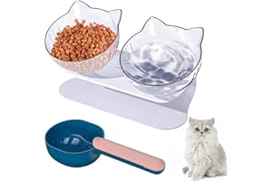 YHmall Gamelles Bol pour Chat et Petit Chien en Base Antidérapant, Fournitures pour Animaux Inclinaison de 15 °