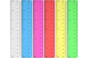 BKEMKRI 6 Righelli in Plastica Colorati Trasparenti da 15 cm/6 in, Piccoli Righelli in Plastica Flessibile, Righello per Scala con Strumento di Misurazione Centimetri e Pollici, per Casa, Scuola, Ufficio