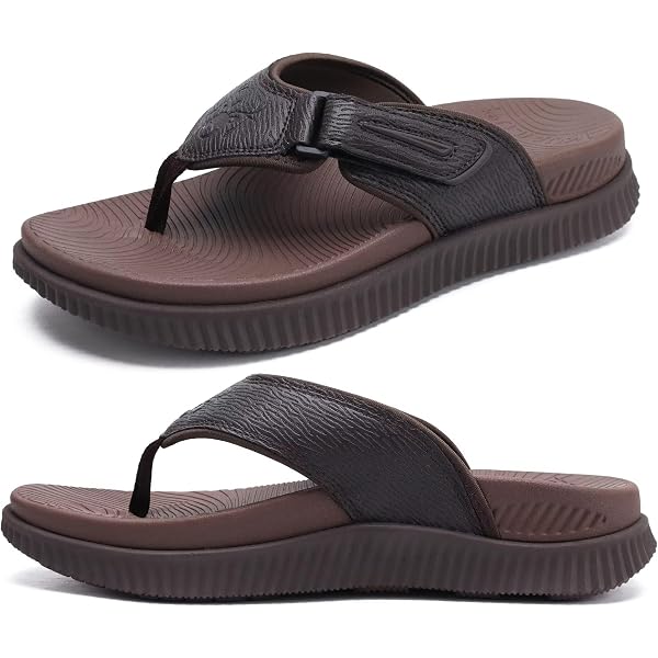 Men’s Kuailu Brown Recovery Sandals Adjustable Straps Size 10 or 43.5 Amazon.com: KuaiLu Mens Recovery Sandals Orthotic Arch  main image 2