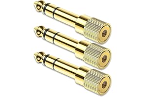 BSWL 3PCS Headphone Jack Adapter 6.35 to 3.5,3.5mm To 6.35mm Audio Jack Adapter Male 1/4 inch Male to 1/8 inch Female Aux Adapter Plug Converter Audio Stereo Adaptor Gold Plated for Keyboard Digital Piano