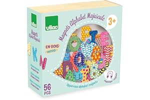 Vilac - 6702 - Magnets Alphabet Minuscule - 56 pièces - en bois - Jouet De Premier Age - A partir de 2 ans - Pour faire ses premiers mots - Formes des lettres - Amusant - Jeu d’éveil