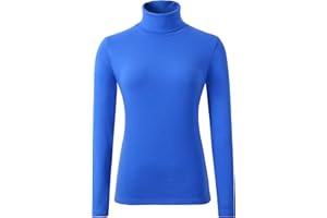 MUSTWEARIT Ladies Polo Roll Neck Tops Long Sleeve Turtle Neck Plain Jumpers for Women Top T Shirts UK Plus Size 8 to 26.