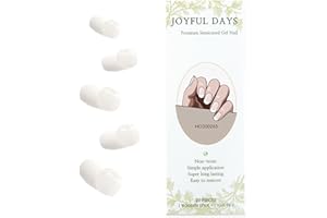 JOYFULDAYS JOYFUL DAYS Tiras de Uñas de Gel Semi-Curado, Autoadhesivas Pegatina de Esmalte de Uñas de Gel, Nail Wrap Incluye Lima y Palo (Classic French Tip)