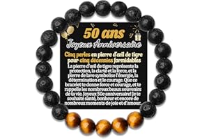 TEMULNEE 50 40 30 20 60 70 80 90 Ans Anniversaire Bracelet Cadeau d'Anniversaire Homme Original Idee Cadeaux Anniversaire pour Mon Beau Papa A Son Petit Fils Tonton Neveu Frere Papy Mari Bracelets Bijoux