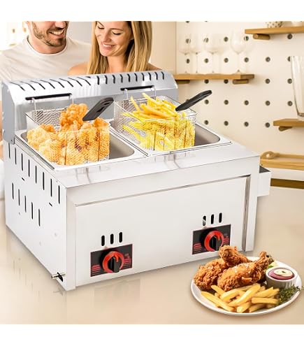 KSF Hochleistungs Gas-Fritteuse Edelstahl mit einem Becken, inkl. Frit