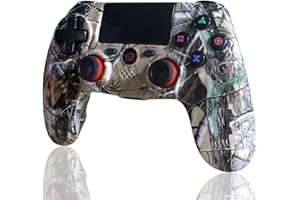 BMSARE Mando para PS4 Inalámbrico, Bluetooth PS4 Game Mandos Gamepad Joystick para PS4 Pro/Slim con 6 Axis Gyro Sensor y Dual Shock Vibración, Audio Micrófono y Touch Panel （Camuflaje）