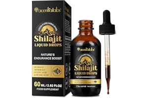 BIBONSE Shilajit Original Himalaya Tropfen, 100% Reine Himalaya Shilajit Drops, Shilajit Bio mit Fulvinsäure, Huminsäure und 85+ Spurenelemente für Energie und Immunstütze, Vegan & Zuckerfrei, 60ml