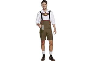 HENBRANDT Adult Men’s Bavarian Man Fancy Dress October Beer Festival Halloween Costume Cosplay Stag Night Traditional Austrian German Dress Up Outfit One Size Mens Fancy Dress Costume