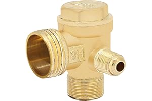 Broco Clapet Anti Retour Compresseur,filetage 3 voies Clapet de compresseur d'air de soupape de retenue anti-retour fileté mâle Pièces de rechange pour outil de raccord de tube