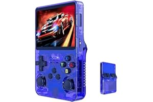 YXSPHM R36S Retro Handheld Video Game Console, 3.5Inch IPS Screen Video Player 64g TF Card 10,000+ Games Retro Handheld Game Console, With Open Source Linux System (Dark Blue)