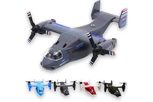 SGM 4pcs Airplane MV-22 Military Osprey Transport Helicopter Toy - Diecast Cargo Aircraft Model Army Aircraft with Pull Back Fighter Toys - Deformation Propeller Pull Back Running - XG879-103