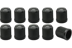 Tek Automotive 10 Pack Universal Plastic Tyre Valve Dust Caps – Black Car Tyre Valve Caps, Dust Caps for Car Tyres, Bikes, Motorcycles – Protects Valves from Dirt, Dust, Corrosion, and Air Leaks
