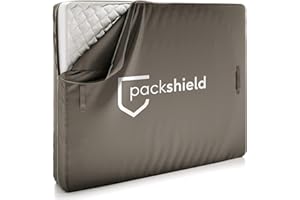 PACKSHIELD Funda Protectora de Colchón Impermeable 160x200 cm – Protector con Cremallera y 4 Asas para Mudanza, Almacenamiento y Transporte – Grossor 30cm – Antichinches – 100% Oxford Resistente