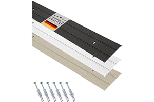 D-TACK Übergangsprofil Alu zum Schrauben inkl. Schrauben & Dübel | Breite 37 mm | Länge 1 m | Schwarz | Flache Übergangsschiene | Übergangsleiste aus eloxiertem Aluminium