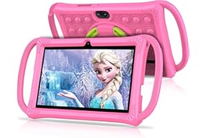 VASOUN Kids Tablet 7 inch, Android 13 Tablet for Kids, Toddler Tablets with Shockproof Case, 4GB(2+2) RAM 32GB ROM, Parental Control, GMS Certified WiFi Dual Camera with Eye Protection (Pink)