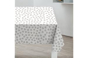 Sabichi Wipe Clean Tablecloth - Easy to Clean Waterproof Table Cover for Dining Room, Garden, Kitchen, & Indoor/Outdoor Use - 132x178cm Table Cloth & Pvc Table Protector - Hearts Design