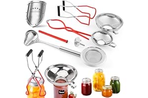 CHIVENIDO Trichter Edelstahl Set - 1 Trichter groß, 1 Mini Trichter, 1 feines Sieb, 1 grobes Sieb, 1 Glasöffner, 1 Edelstahlkellel, 1 Glasheber, 1 Magnetstift für Schraubdeckel, Marmeladentrichter für die Küche