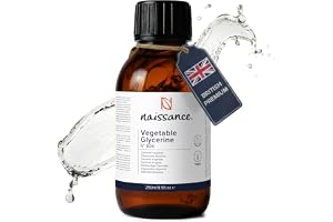 Naissance vegetabilisk glycerin (Glycerol) vätska (nr. 806) 250 ml - 100% ren och naturlig, premium EP/BP/USP läkemedel och livsmedelsklassning, vegan, ingen GMO, naturlig fuktighet, doftfri
