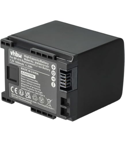 Batteria BP-819 Per Canon HF10 HF100 HG20 HG21 Legria/Vixia - 7.4V 1780mAh, Ricaricabile, Litio, Sostitutiva Originale - Foto 4