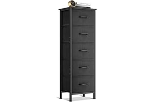 Coleshome Komoda do sypialni, z 5 szufladami z tkaniny, oszczędność miejsca komoda do sypialni, salonu, czarna