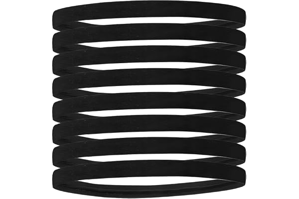 8 st halkfritt elastiskt och bekvämt sportpannband för män och kvinnor, elastiska sportpannband, elastiskt hårband för herr, för fotboll, yoga, löpning, 40 till 70 cm