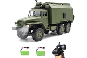 Mostop RC Militare Camion Pieno Funzione 6WD Off-Road Veicolo. Passeggino dell'esercito radiocomandato con suono realistico e 2 set di batterie per tutte le auto e giocattoli per bambini