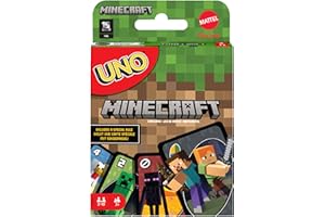 Mattel Games, Juego de Cartas UNO Minecraft, Juego de Mesa para niños a Partir de 7 años (Mattel FPD61)