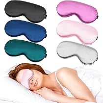 5 Pack Silk Sleep Masks - Satin Eye Covers With Adjustable Strap For Travel & Night Sleep