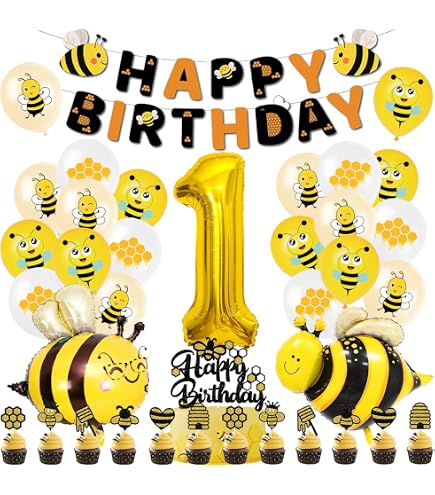 DIWULI Bienen Ballon-Set – Perfekt Für Kindergeburtstag & Waldtier-Party Deko