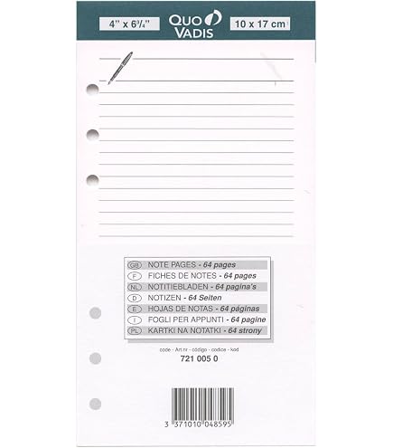 Quo Vadis Register-Organizer Für Timer 17 – 10x17 Cm, Elfenbeinfarben | Mit Alphabetischem Index, 32 Seiten