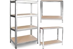 Förvaringshylla metall garagehylla Plonos 150 x 75 x 30 cm 540 kg