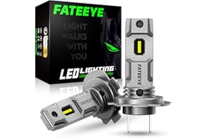 FateEye H7 Led Headlight Bulb conversion kits 1:1 Mini Size, Non-polarity, No Adapter Required Easy Install Conversion Kit, Fanless Fog lights Halogen Replacement Bulb, Pack of 2