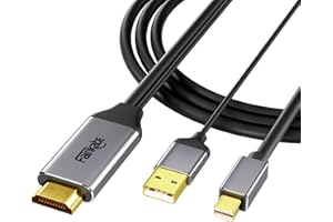 FAIRIKABE HDMI auf Mini DisplayPort Kabel 4K @ 60Hz 6.6FT, Active HDMI 2.0 auf Mini DP 1.2 Adapter, HDMI Quelle zu DisplayPort Monitor für Mac Mini, Laptop PC, Xbox, NS auf Apple Cinema Display, MDP Monitor
