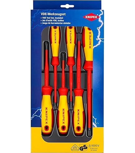 Cacciavite Per Elettricisti Knipex - Punta Phillips, Impugnatura Isolante VDE, 202 Mm, 98 20 35 - Foto 10